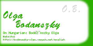 olga bodanszky business card